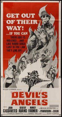 4w674 DEVIL'S ANGELS 3sh '67 Corman, Cassavetes, their god is violence, lust the law they live by!