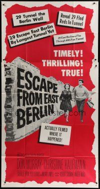 4w689 ESCAPE FROM EAST BERLIN 3sh '62 Robert Siodmak, escape from communist East Germany!
