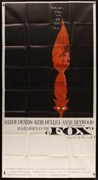 4w708 FOX 3sh '68 Sandy Dennis, Kier Dullea, Anne Heywood, cool art by L & D Dillon!