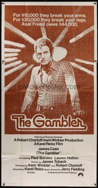 4w719 GAMBLER int'l 3sh '74 James Caan is a degenerate gambler who owes the mob $44,000!