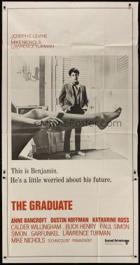 4w731 GRADUATE pre-Awards 3sh '68 Dustin Hoffman & Anne Bancroft's sexy leg, ultra rare poster!