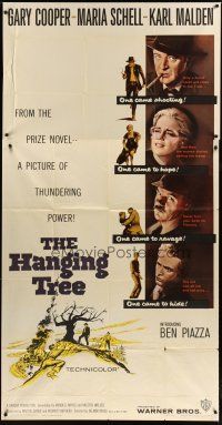 4w743 HANGING TREE 3sh '59 Gary Cooper, Maria Schell & Karl Malden, from the prize novel!
