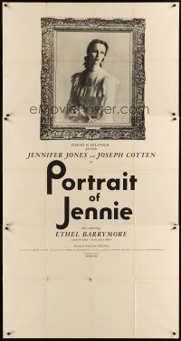 4w868 PORTRAIT OF JENNIE 3sh R50s framed Brackman portrait art of beautiful ghost Jennifer Jones!