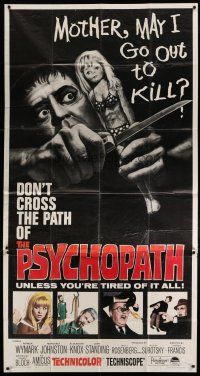 4w877 PSYCHOPATH 3sh '66 Robert Bloch, wild horror image, Mother, may I go out to kill?