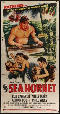 4w906 SEA HORNET 3sh '51 different art of barechested diver Rod Cameron & girls catfighting!