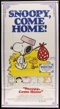 4w928 SNOOPY COME HOME 3sh '72 Peanuts, Charlie Brown, great Schulz art of Snoopy & Woodstock!