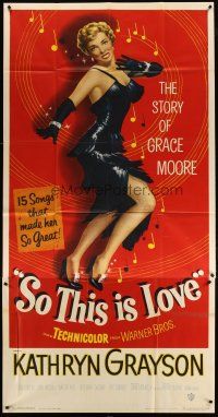 4w931 SO THIS IS LOVE 3sh '53 sexy artwork of Kathryn Grayson as shimmy dancer Grace Moore!