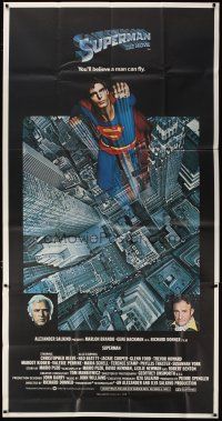 4w946 SUPERMAN 3sh '78 comic book hero Christopher Reeve, Gene Hackman, Marlon Brando