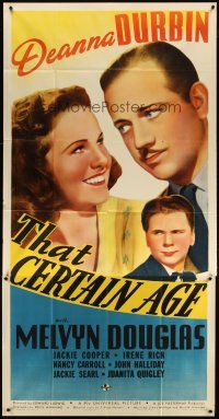 4w955 THAT CERTAIN AGE 3sh '38 Deanna Durbin in love triangle with Melvyn Douglas & Jackie Cooper!