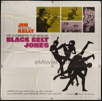 4w234 BLACK BELT JONES int'l 6sh '74 Jim Dragon Kelly, Scatman Crothers, cool kung fu silhouette art