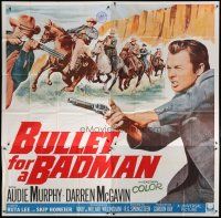 4w241 BULLET FOR A BADMAN 6sh '64 cowboy Audie Murphy is framed for murder by Darren McGavin!