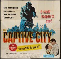4w244 CAPTIVE CITY 6sh '52 cool art of John Forsythe looming over city, Robert Wise film noir!