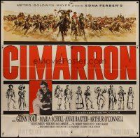 4w251 CIMARRON 6sh '60 directed by Anthony Mann, Glenn Ford, Maria Schell, cool artwork!