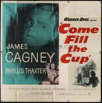 4w253 COME FILL THE CUP 6sh '51 different image of alcoholic James Cagney & sexy Phyllis Thaxter!