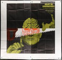 4w275 FRANKENSTEIN MUST BE DESTROYED int'l 6sh '70 completely different wild saw over face artwork!