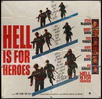 4w287 HELL IS FOR HEROES 6sh '62 Steve McQueen, Bob Newhart, Fess Parker, Bobby Darin, Don Siegel