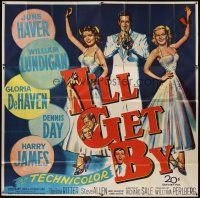 4w294 I'LL GET BY 6sh '50 sexy June Haver, Gloria DeHaven & Harry James playing his trumpet!