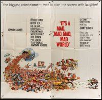 4w298 IT'S A MAD, MAD, MAD, MAD WORLD 6sh '64 great art of entire cast on Earth by Jack Davis!