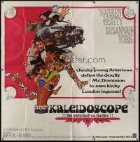 4w302 KALEIDOSCOPE 6sh '66 Warren Beatty, Susannah York, cool colorful Bob Peak art!
