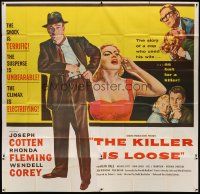 4w305 KILLER IS LOOSE 6sh '56 Budd Boetticher, cop Joseph Cotten uses wife Rhonda Fleming as bait!