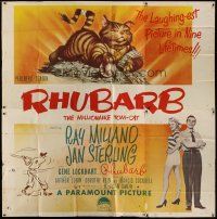 4w342 RHUBARB 6sh '51 New York baseball team owned by millionaire tom-cat, wacky artwork!