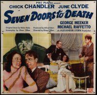 4w353 SEVEN DOORS TO DEATH 6sh '44 Elmer Clifton, Chick Chandler & sexy June Clyde!