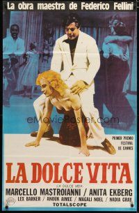 4w057 LA DOLCE VITA Argentinean R80s Federico Fellini, Marcello Mastroianni, sexy Anita Ekberg!