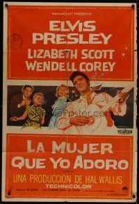 4w062 LOVING YOU Argentinean '57 art of Elvis Presley, Lizabeth Scott, Corey & Dolores Hart!