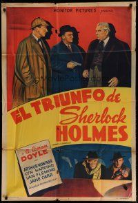 4w066 TRIUMPH OF SHERLOCK HOLMES Argentinean '40s Wontner as Sherlock Holmes, Ian Fleming as Watson!