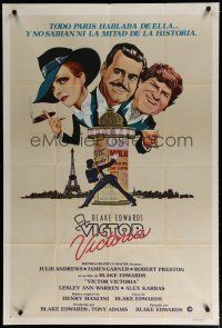 4w094 VICTOR VICTORIA Argentinean '82 Julie Andrews, James Garner, Preston, different J. Mac art!