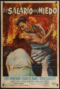 4w095 WAGES OF FEAR Argentinean '53 Yves Montand, Henri-Georges Clouzot's suspense classic!