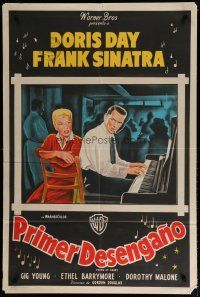 4w097 YOUNG AT HEART Argentinean '54 art of Frank Sinatra playing piano by Doris Day!