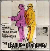 4w002 LEAGUE OF GENTLEMEN English 6sh '60 Jack Hawkins, art of gangsters, Basil Dearden directed!