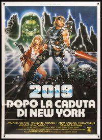 4w383 AFTER THE FALL OF NEW YORK Italian 1p '84 completely different sci-fi art by Renato Casaro!