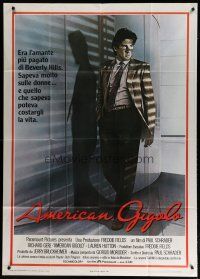 4w386 AMERICAN GIGOLO Italian 1p '80 handsomest male prostitute Richard Gere is framed for murder!