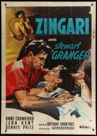 4w402 CARAVAN Italian 1p R60 De Seta art of Stewart Granger romancing sexy Jean Kent!