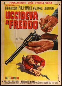 4w408 COLD KILLER Italian 1p '67 cool Renato Casaro spaghetti western art of guy loading pistol!