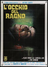 4w431 EYE OF THE SPIDER Italian 1p '71 wild Franco close up art of man bleeding from mouth!
