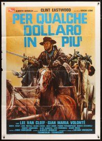 4w435 FOR A FEW DOLLARS MORE Italian 1p R80s different art of Eastwood on stagecoach by Ciriello!
