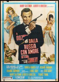 4w437 FROM RUSSIA WITH LOVE Italian 1p R70s different art of Connery as James Bond + sexy girls!