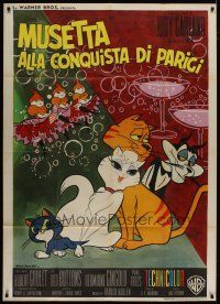 4w444 GAY PURR-EE Italian 1p '63 great Rodolfo Gasparri artwork of cartoon cats!