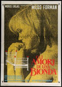 4w478 LOVES OF A BLONDE Italian 1p '66 Czech, Milos Forman's Lasky Jedne Plavovlasky, Brejchova