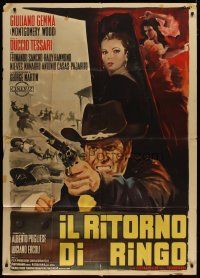 4w515 RETURN OF RINGO Italian 1p '65 Giuliano Gemma, spaghetti western art by Giorgio Olivetti!