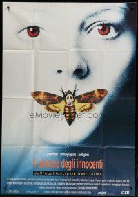 4w536 SILENCE OF THE LAMBS Italian 1p '90 great image of Jodie Foster with moth over mouth!
