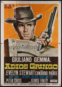 4w101 ADIOS GRINGO Italian 2p '66 Sandro Symeoni art of cowboy Giuliano Gemma, spaghetti western!