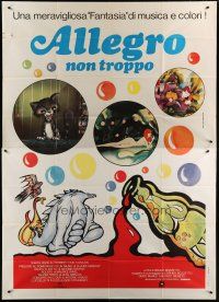 4w104 ALLEGRO NON TROPPO Italian 2p '76 Bruno Bozzetto, great wacky cartoon artwork!