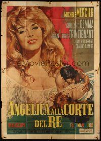 4w109 ANGELIQUE: THE ROAD TO VERSAILLES Italian 2p '65 Ciriello art of sexy Michele Mercier!