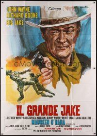 4w115 BIG JAKE Italian 2p '71 different art of John Wayne shooting gun by Averardo Ciriello!