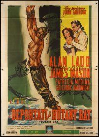 4w118 BOTANY BAY Italian 2p '53 James Mason, Alan Ladd & Medina in Australia, Ciriello art!