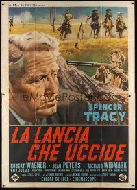 4w121 BROKEN LANCE Italian 2p R64 different Enzo Nistri art of Spencer Tracy, & Richard Widmark!